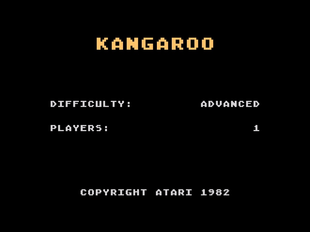 Title Screen of Kangaroo for Atari 5200